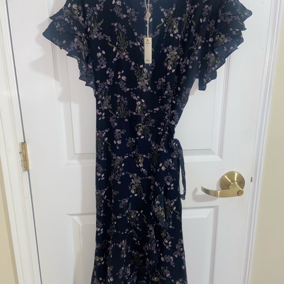 NWT Max Studio - Ruffle Sleeve High-low Midi Dress - Picture 3 of 8